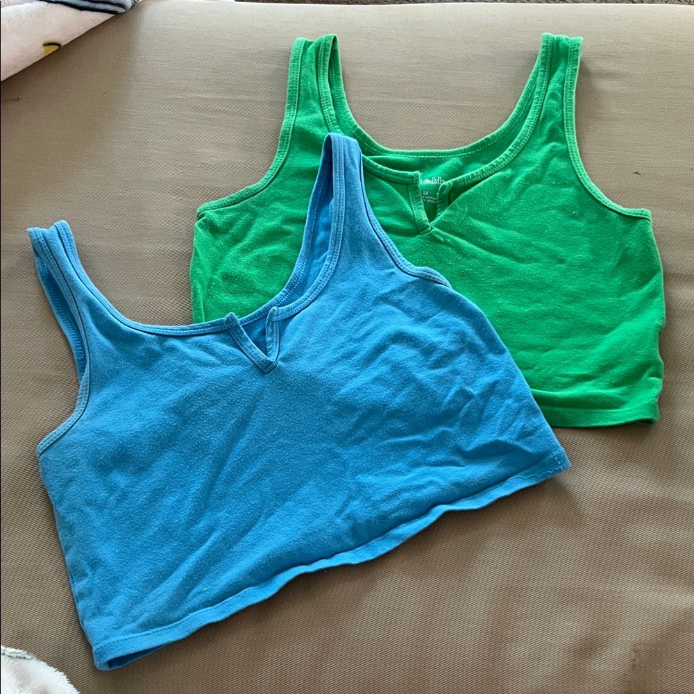 Wild Fable Green and Blue Crop Tops